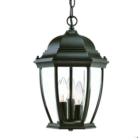 Homeroots 14.75 x 9.5 x 9.5 in. Wexford 3-Light Matte Black Hanging Light 397997